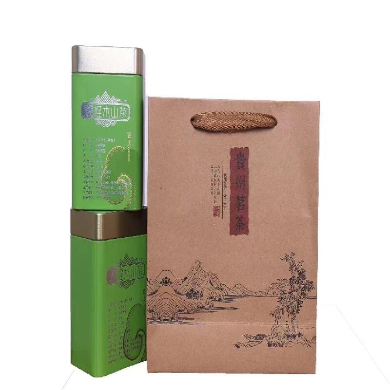 黔桎木山茶 罐装绿茶 贵州扶贫 100g*2 绿色（单位：罐）
