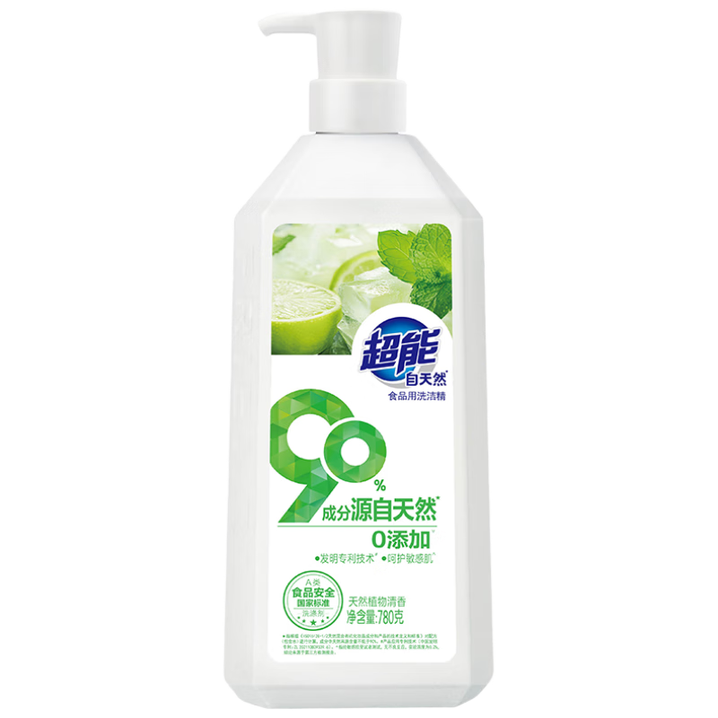 超能 自天然洗洁精 清香型 780g 混色（单位：瓶）