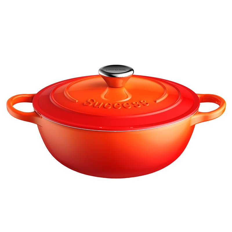 欧锐铂（O.R.B） 鸿运当头铸铁珐琅锅 ORB-1434 2.8L  红色（单位：台）