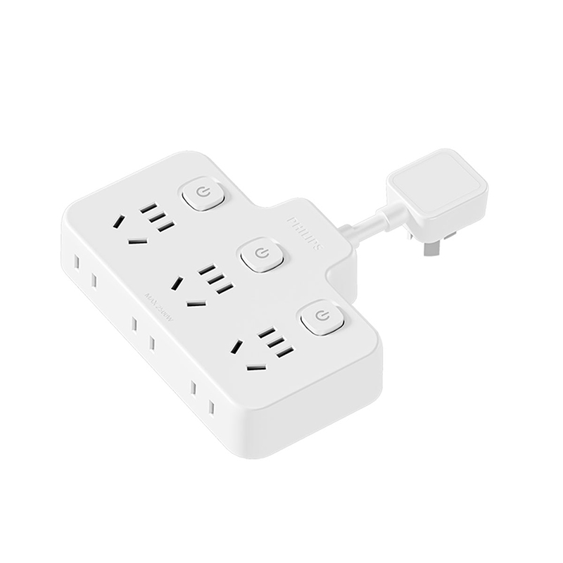 飞利浦（PHILIPS） 新国标品字设计电源一转多分控扩展转换插座 SPB3061W/93 2500W 白色（单位：个）