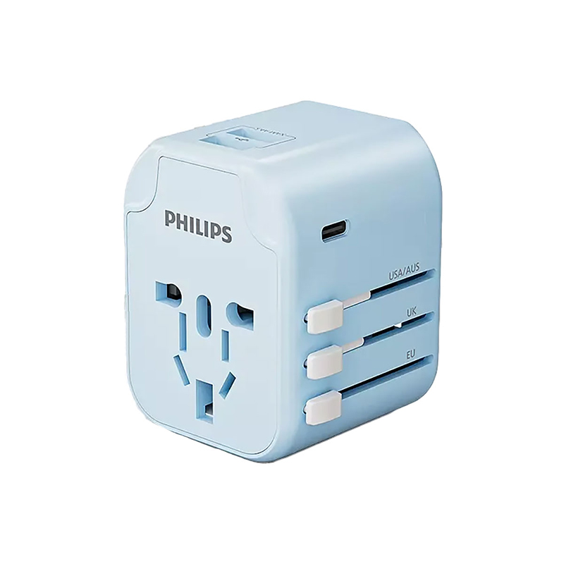 飞利浦（PHILIPS） 全球多国通用电源转换插座 SPS1001A/93蓝 1000W-2400W  蓝色（单位：个 ）