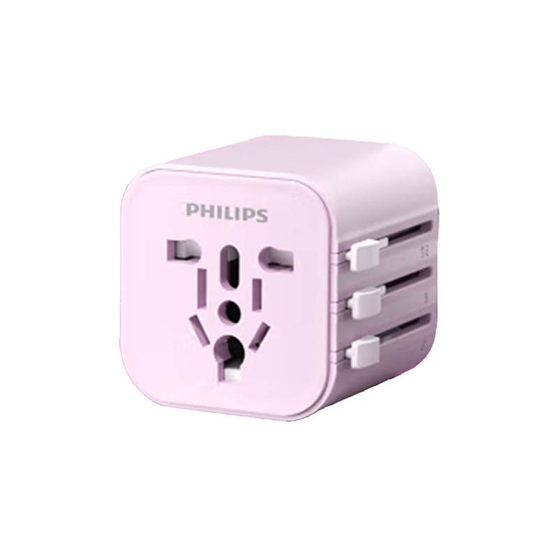 飞利浦（PHILIPS） 全球多国通用电源转换插座国际旅行转换器 SPB1013B/93 2500W（MAX）  粉色（单位：个）