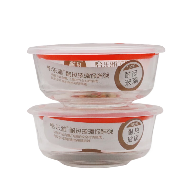 怡乐雅 耐热玻璃保鲜碗 两件套 YLYTR666 650ml *2 透明色（单位：套）
