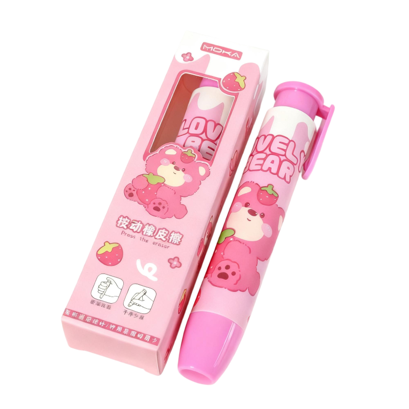 童益星 按动橡皮擦 草莓小熊 29g  粉色（单位：个）