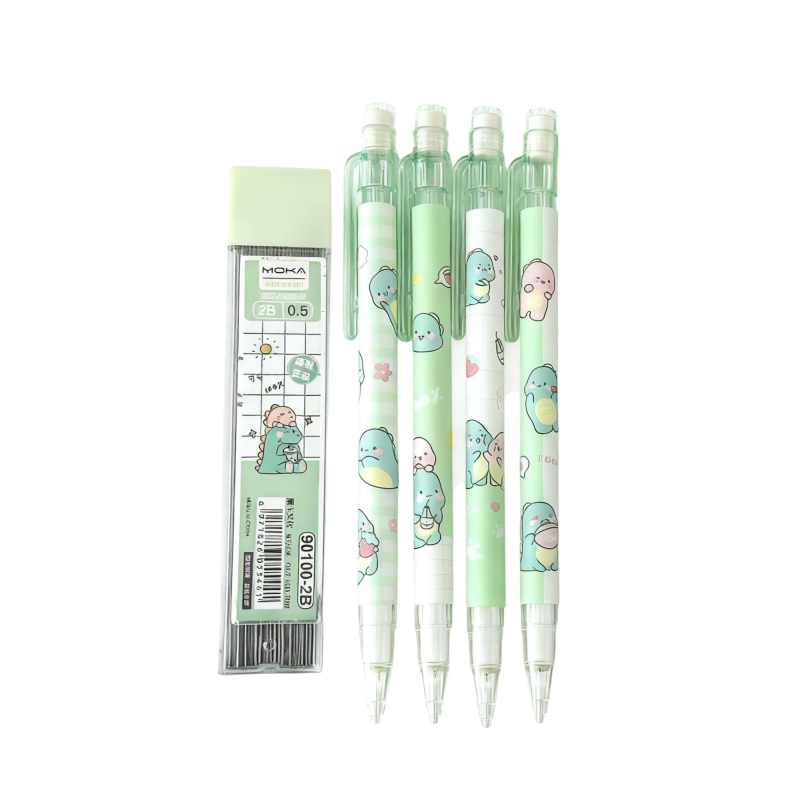 童益星 学生文具 小恐龙 铅笔*4支+铅芯*1盒 绿色（单位：套）