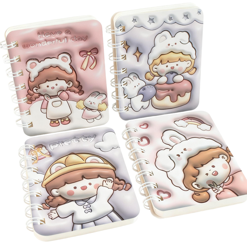 童益星 膨胀线圈本 甜心米朵4本装 单本80页  混色（单位：组）