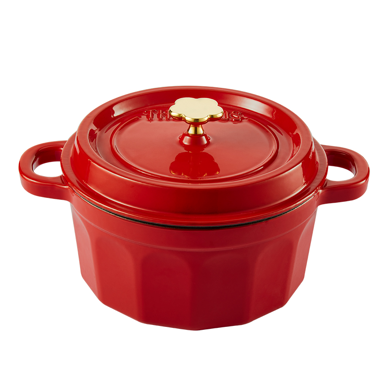膳魔师（THERMOS） 珐琅铸铁锅 EC-S24 RD 24cm 红色（单位：套）