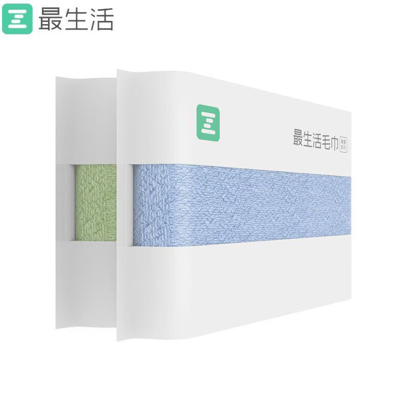 最生活 毛巾.青春系列加厚款 A-1159 34*76cm/120g*2条装 蓝色+绿色（单位：条）