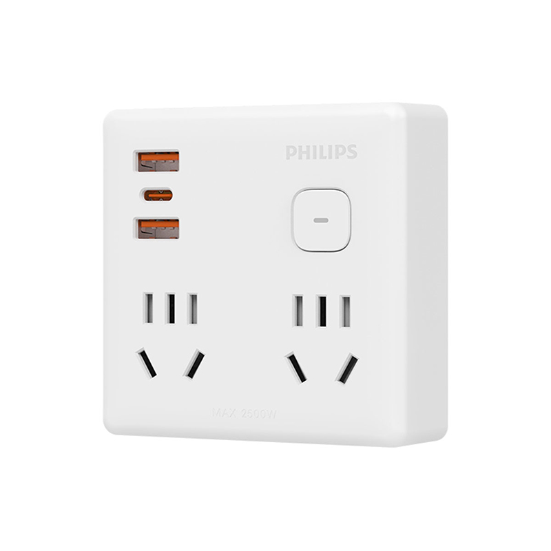 飞利浦（PHILIPS） PD20W智能86型转换插座/电源转换器 SPN8342WA/93 2500W  白色（单位：个）