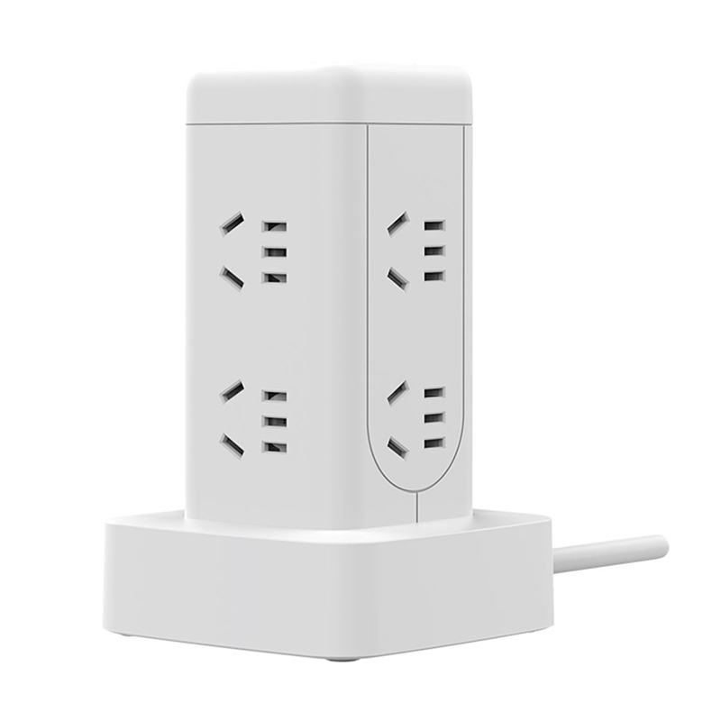 飞利浦（PHILIPS） 新国标立式八位总控USB口儿童保护门插排 SPN4082W/93-1.7米 2500W  白色（单位：个）