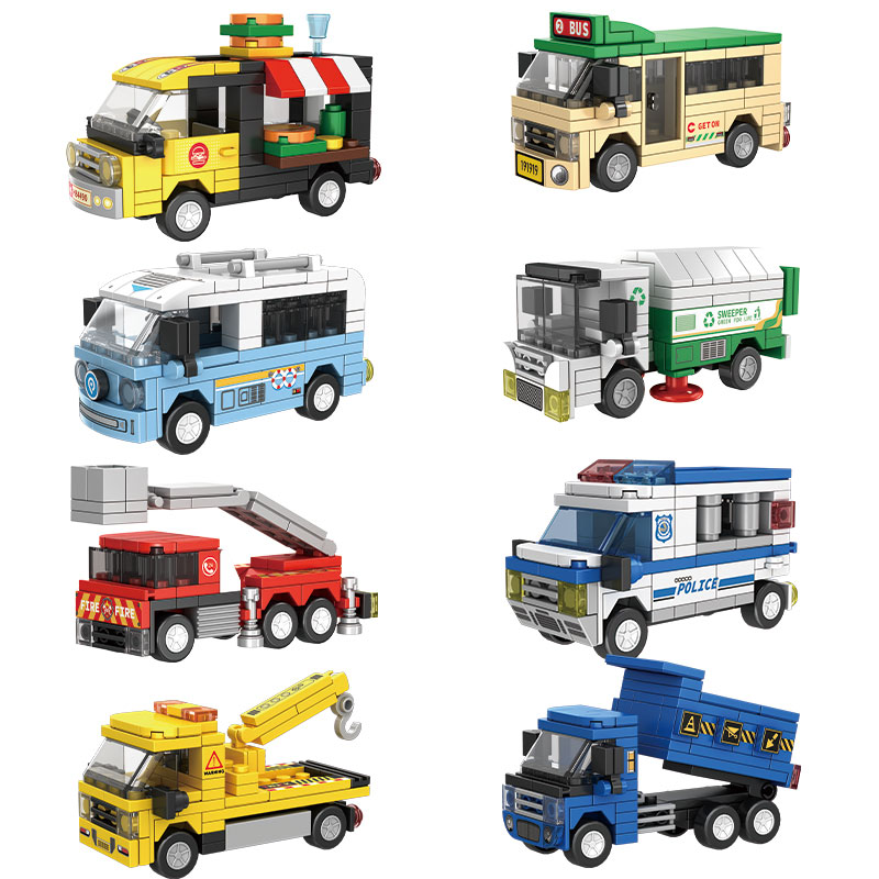 欣格 小颗粒潮流积木 拼装积木 车&times;8 混色（单位：套）