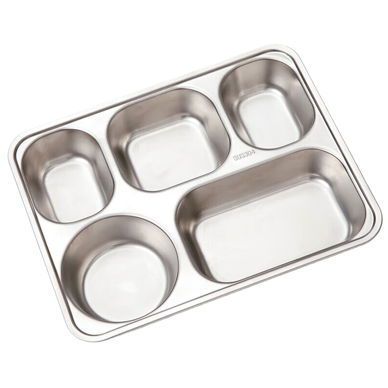 美厨（maxcook） 304不锈钢大号餐盘 MCFT725 容量约1.3L 不锈钢色（单位：个）