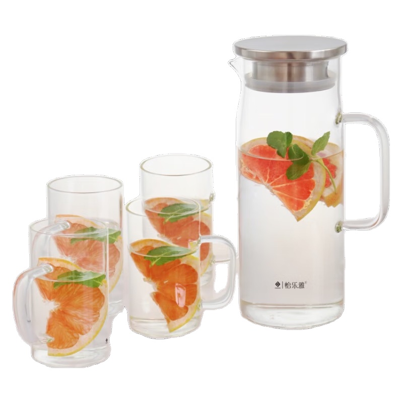 怡乐雅 高硼硅玻璃水具五件套  YLYS589 1200ml+330ml*4 透明色（单位：套）