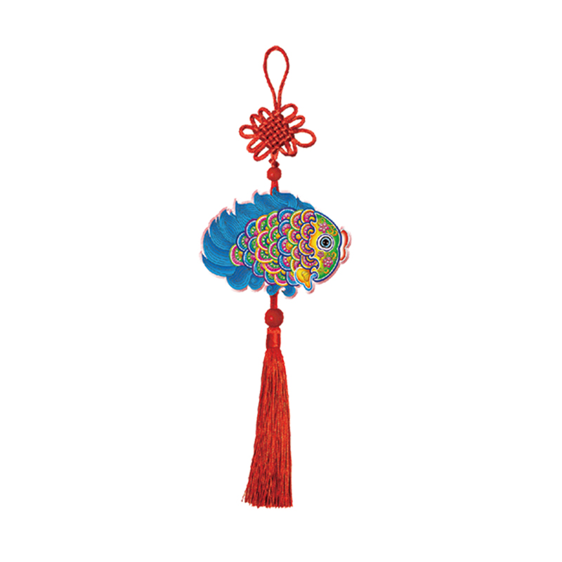 福人福地（FURENFUDI） 七彩小鱼汽车挂件车内饰品装饰随手礼 BD.20.01.01.03 9*35cm*2  蓝色（单位：对）