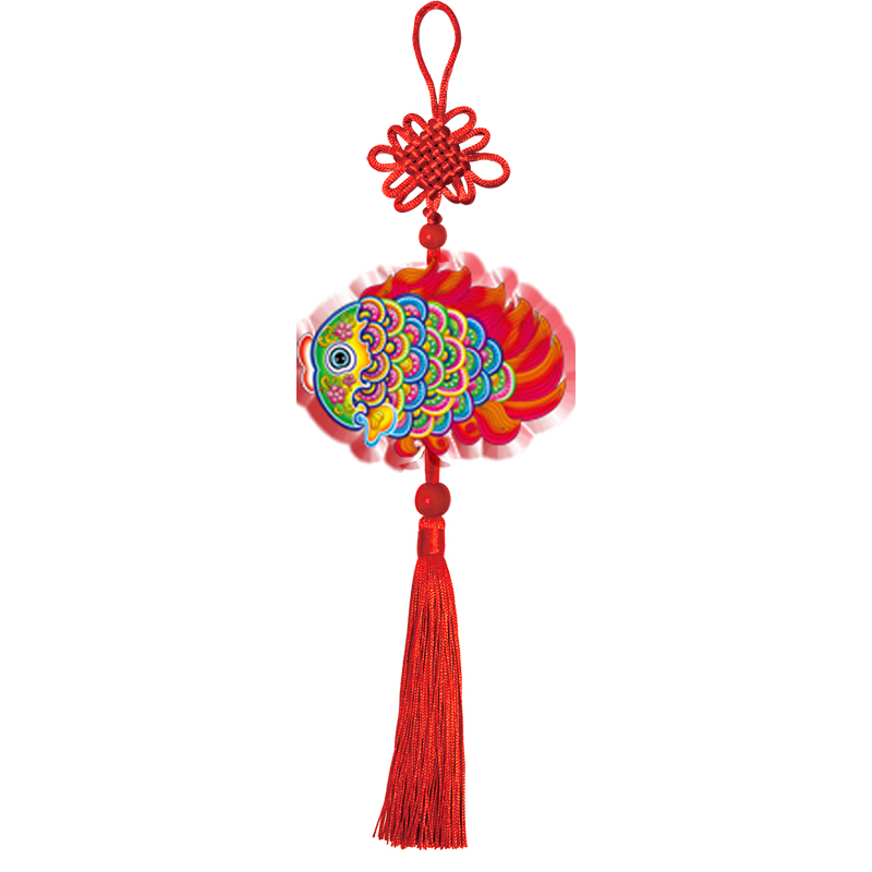 福人福地（FURENFUDI） 七彩小鱼汽车挂件车内饰品装饰随手礼 BD.20.01.01.01 9*35cm*2  红色（单位：对）