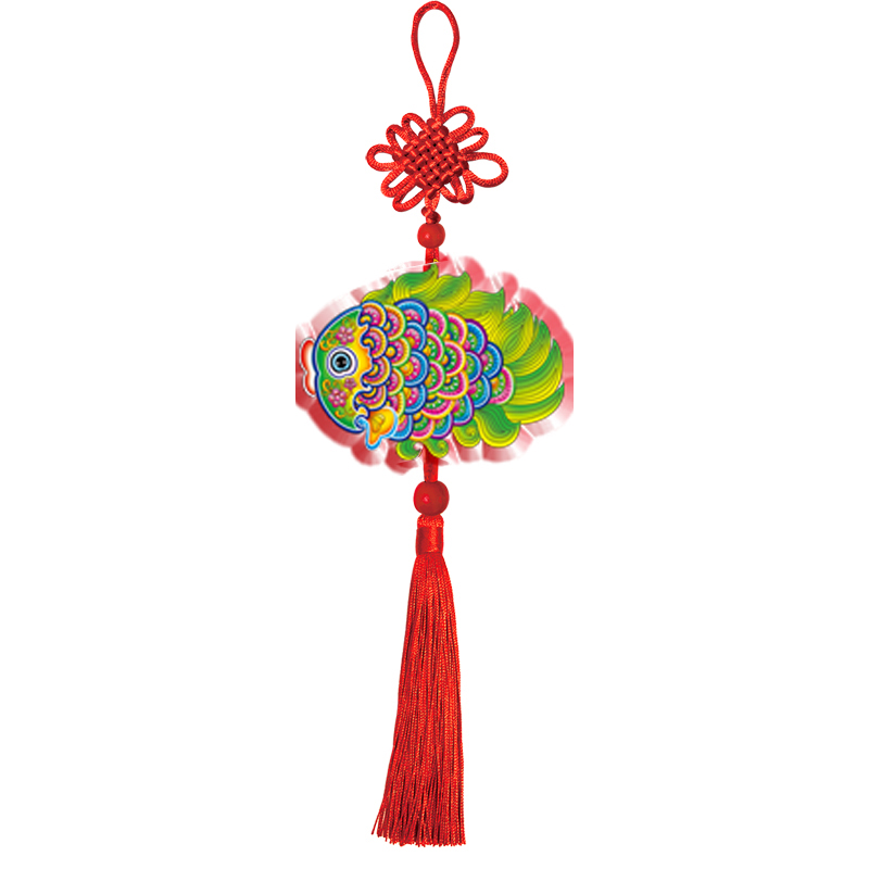 福人福地（FURENFUDI） 七彩小鱼汽车挂件车内饰品装饰随手礼 BD.20.01.01.04 9*35cm*2 绿色（单位：对）