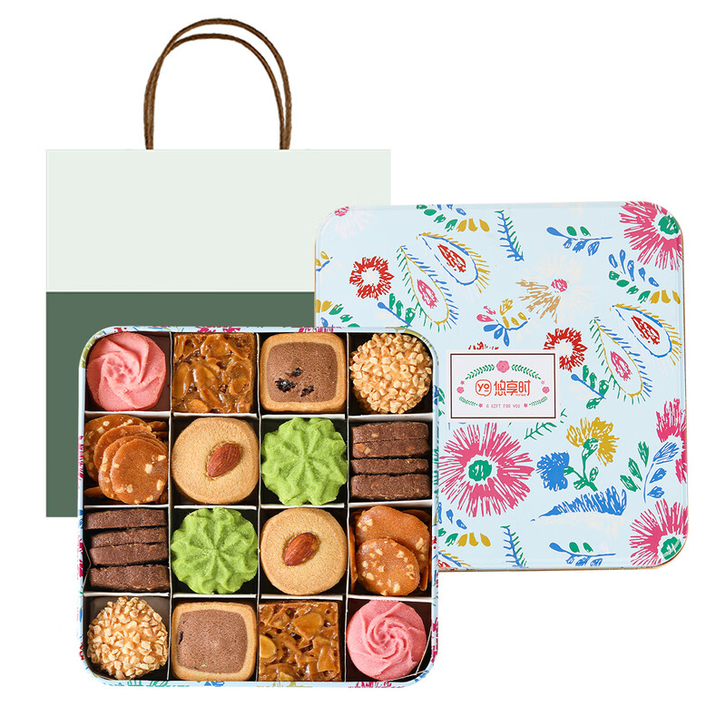 悠享时（YOTIME） 什锦曲奇饼干 经典礼盒 580g 天蓝色（单位：盒）