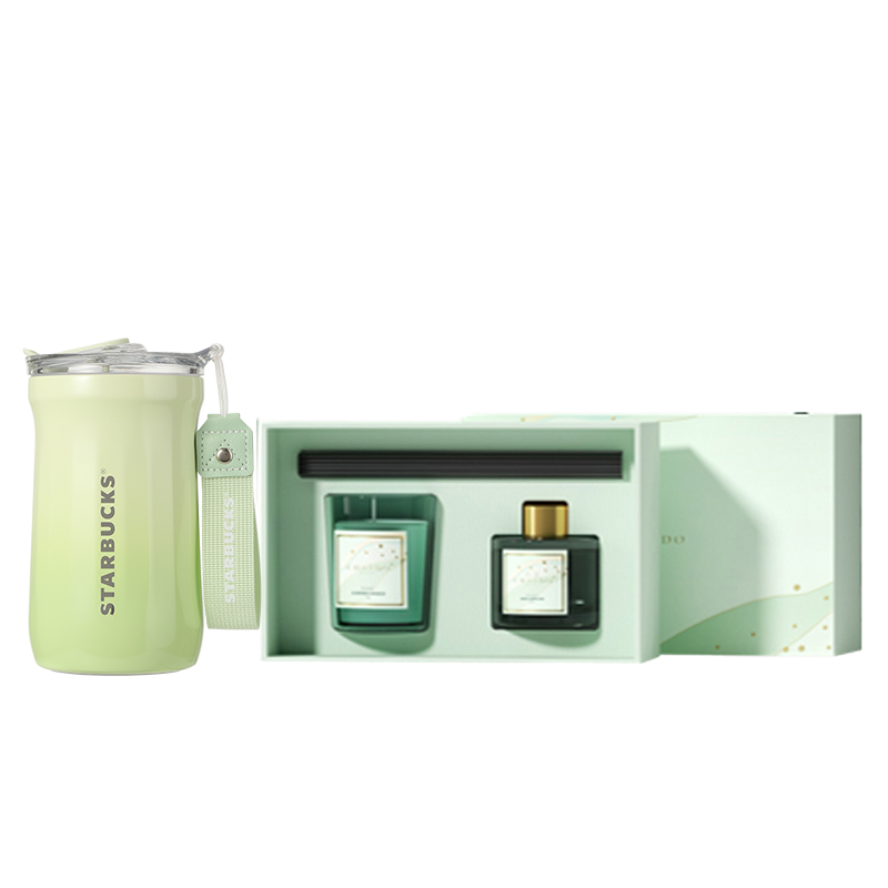星巴克（Starbucks） 星礼甄选礼盒套装保温杯香度香薰 ST-LH2156 3件 绿色（单位：套）