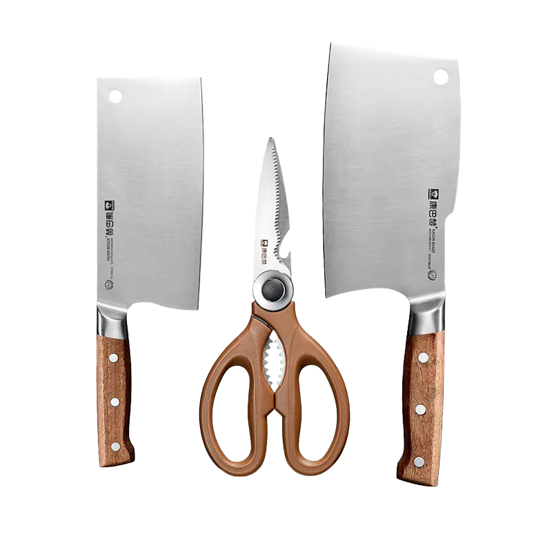 康巴赫 利刃系列刀具三件套（14050932） KH-DLR01 切片刀+砍骨刀+剪刀 钢色（单位：套）