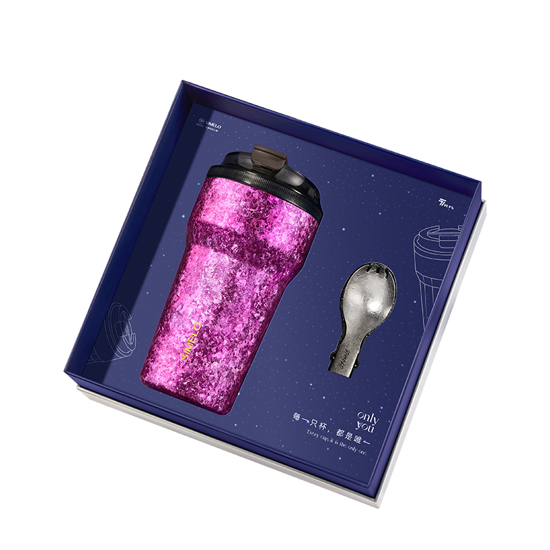 施美乐（SIMELO） 琥珀金纯钛咖啡杯星舰版 SM5061 520ML 璀璨红粉（单位：套）