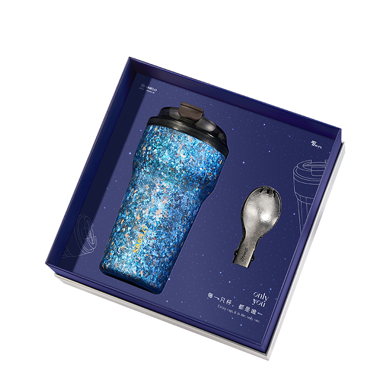 施美乐（SIMELO） 琥珀金纯钛咖啡杯星舰版 SM5062 520ML 轻奢宝蓝（单位：套）