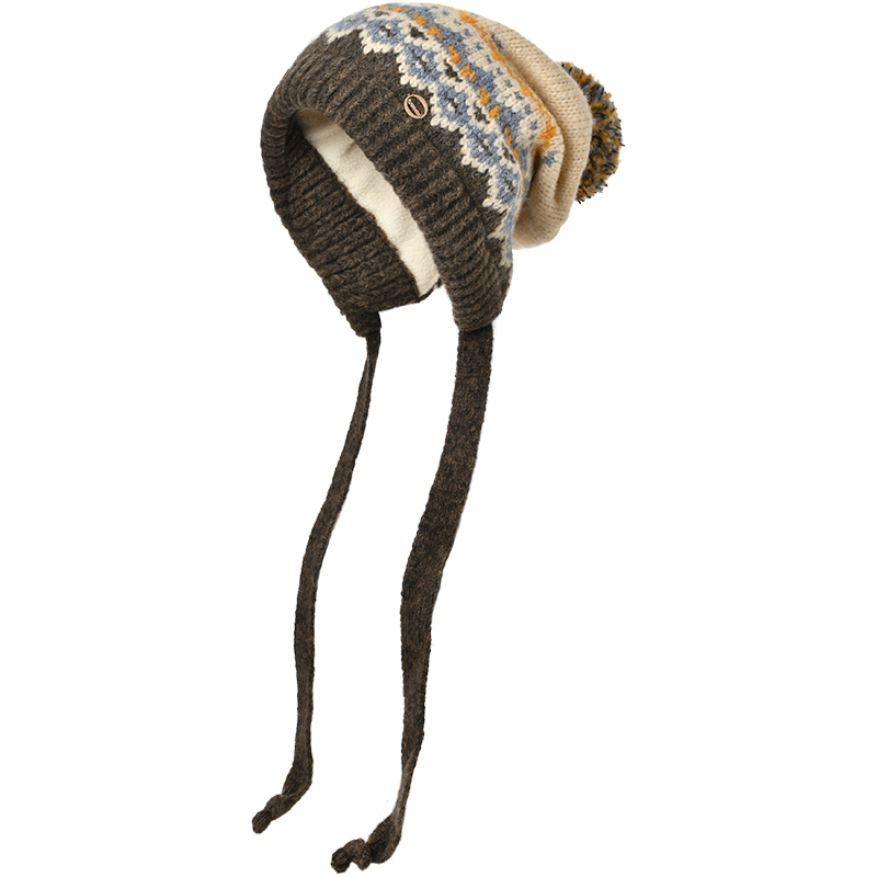 卡蒙（Kenmont） 费尔岛提花后托针织帽 KM-9561-860 适用头围（55.5-58cm） 卡其色（单位：顶）