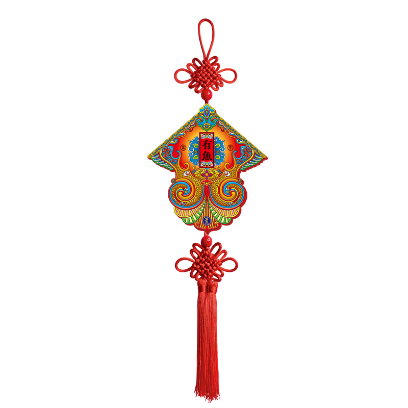 福人福地（FURENFUDI） 吉庆有余客厅玄关家居吉祥挂饰 BD.23.02.02 中号15*54cm 红色（单位：个）