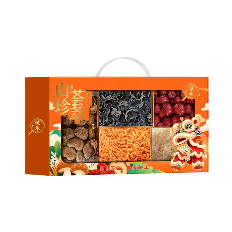 探禾 山珍荟萃 菌菇干货礼盒 520g 橙色（单位：盒）
