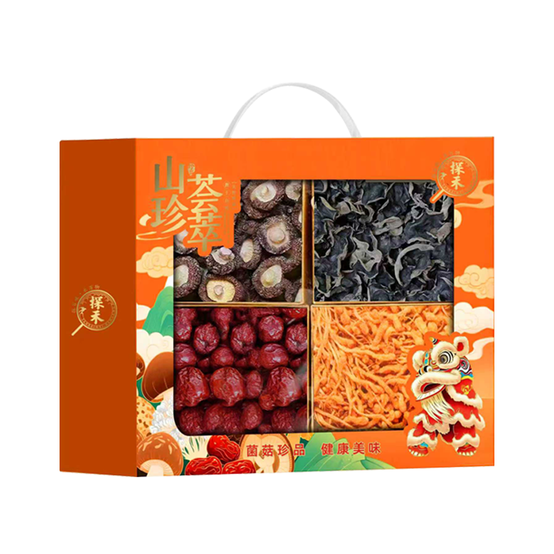 探禾 山珍荟萃 干货菌菇礼盒 360g  橙色（单位：盒）