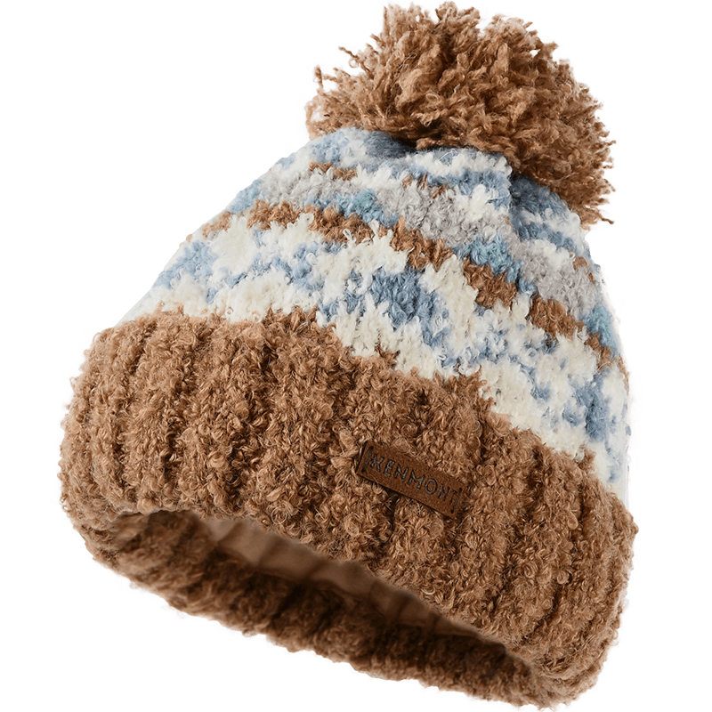 卡蒙（Kenmont） 圈圈纱提花翻边毛线帽 KM-9442-850 58cm 驼色（单位：顶）