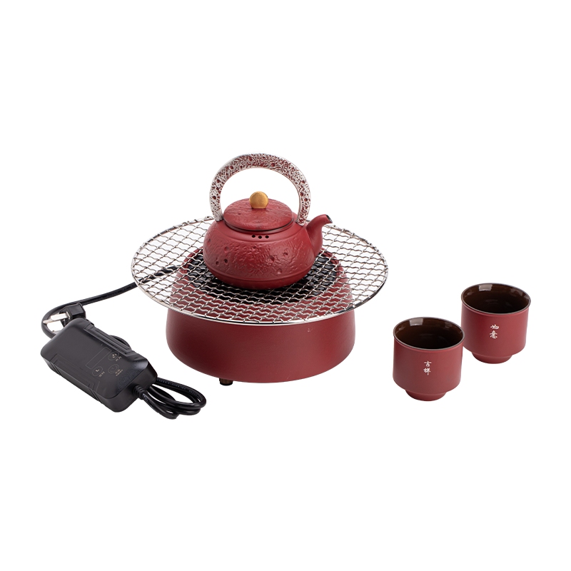 苏氏陶瓷（SUSHI CERAMICS） 煮茶器电陶炉日月同辉茶具 J1158 5头 枫叶色（单位：套）
