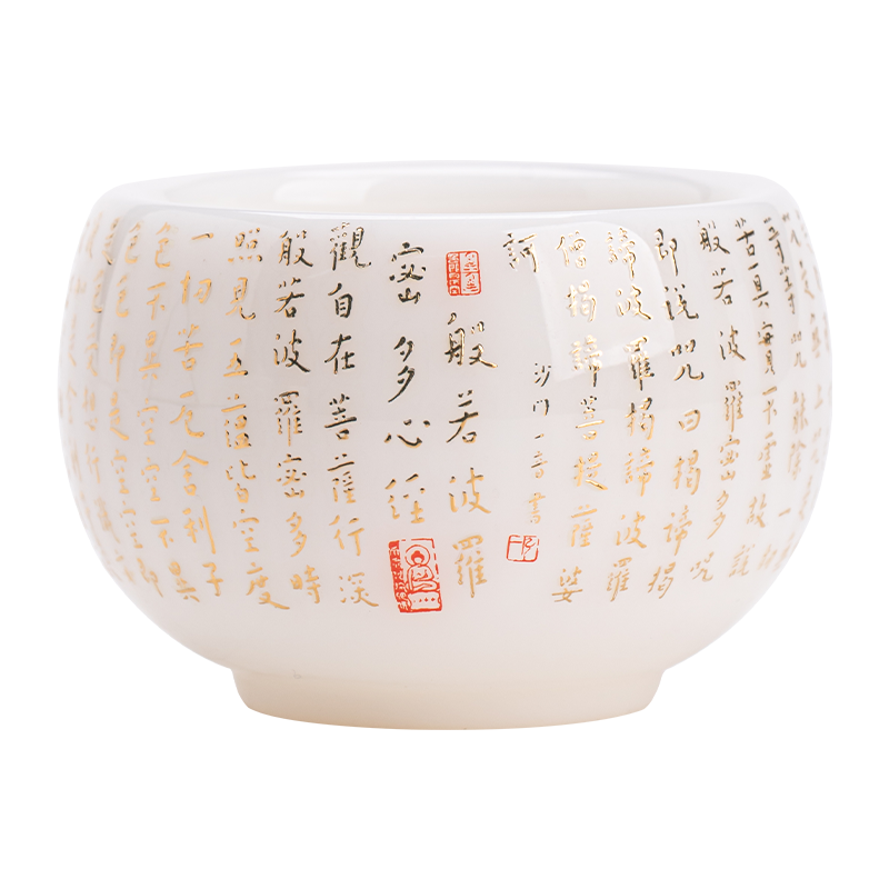 苏氏陶瓷（SUSHI CERAMICS） 冰种玉瓷心经罗汉杯 J1260 茶杯110ml 白色（单位：个）