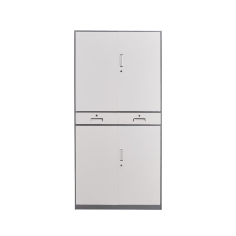 企诺 文件柜钢制办公档案柜铁二斗柜 QA078 900*400*1850mm  灰白色（单位：台）