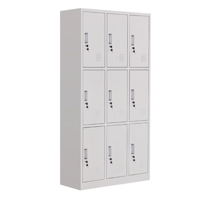 企诺 更衣柜储物柜文件柜九门 QB019 900*420*1800mm 0.6mm  灰白色（单位：个）
