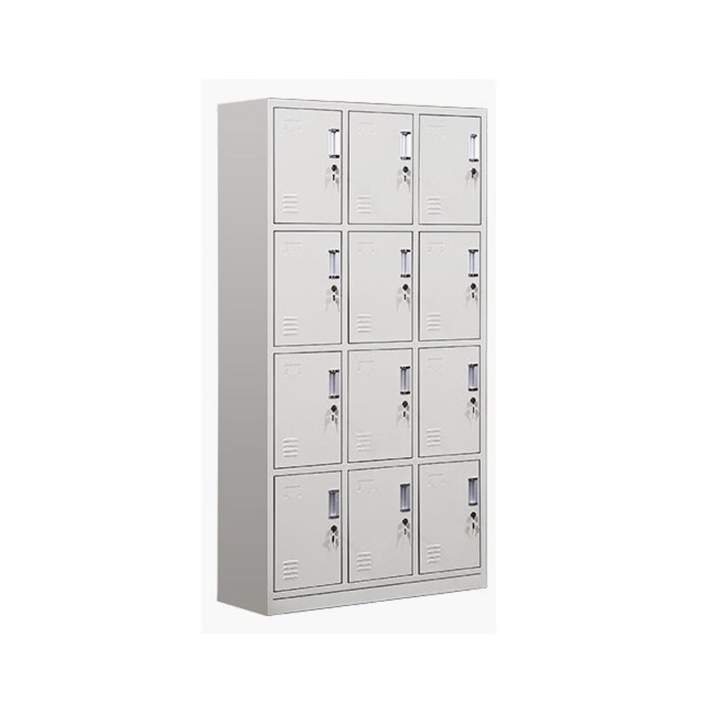企诺 更衣柜储物柜收纳柜十二门 QB023 900*350*1800mm|0.6mm 灰白色（单位：个）