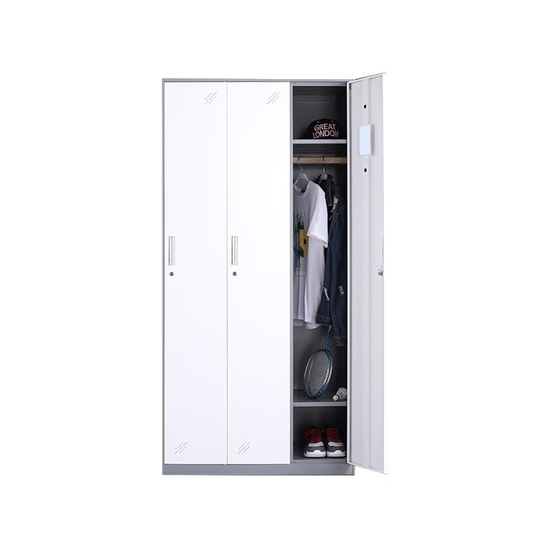 企诺 更衣柜套色加厚三门 QB033 900*500*1850mm  灰白色（单位：个）
