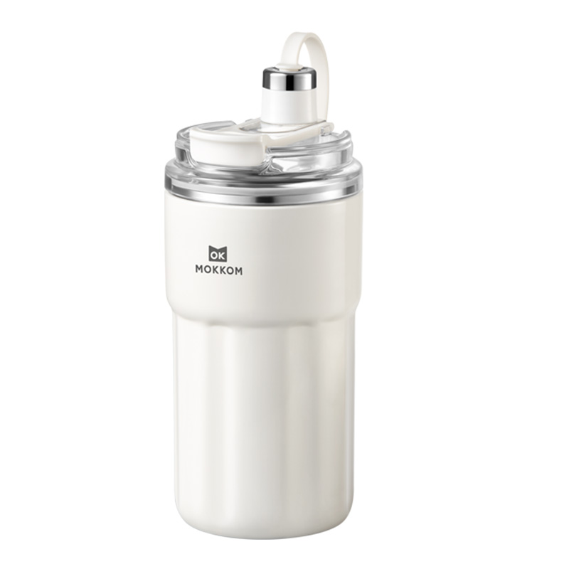 磨客（MOKKOM） 不锈钢便携保温保冷运动榨汁杯 MK-124W 400ML  白色（单位：台）