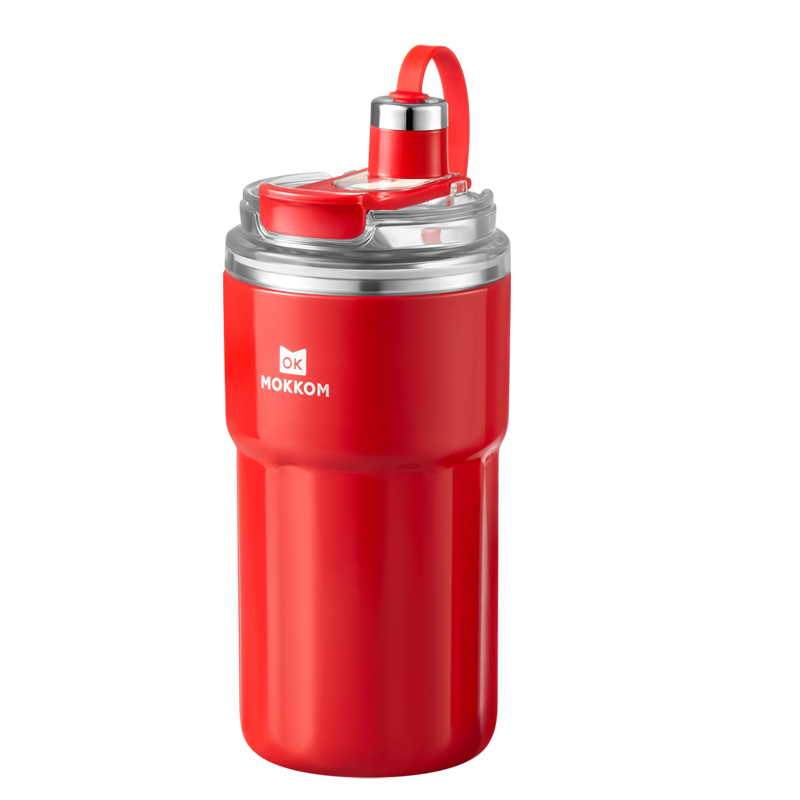 磨客（MOKKOM） 不锈钢便携保温保冷运动榨汁杯 MK-124R 400ML  红色（单位：台）