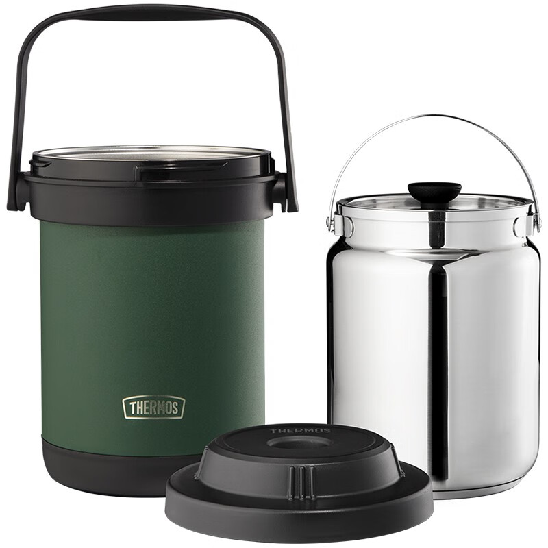 膳魔师（THERMOS） 高真空不锈钢焖烧锅 TCRA-1800 AGR 1.8L 绿色（单位：个）
