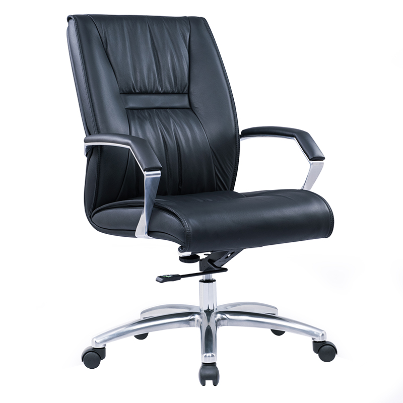 企诺 老板办公椅靠背椅牛皮 QV004 740*640*985-1055mm  黑色（单位：张）