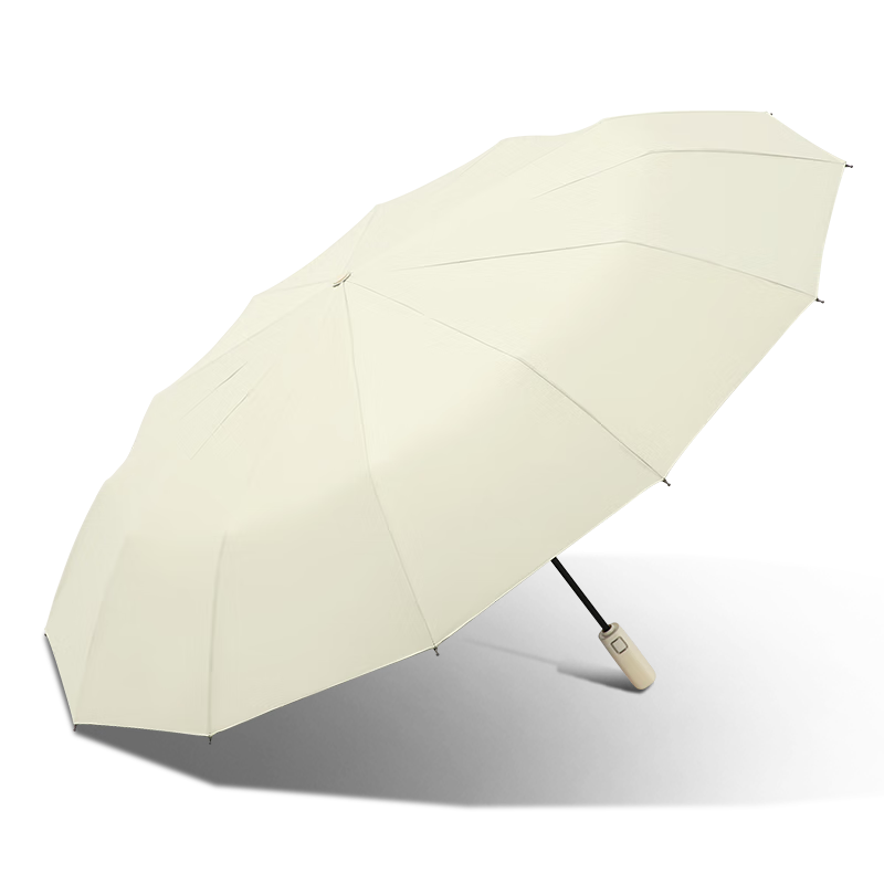 天堂 全自动阳伞三折 12骨黑胶防晒伞 31196E 63CMX12骨 霁月白（单位：把）