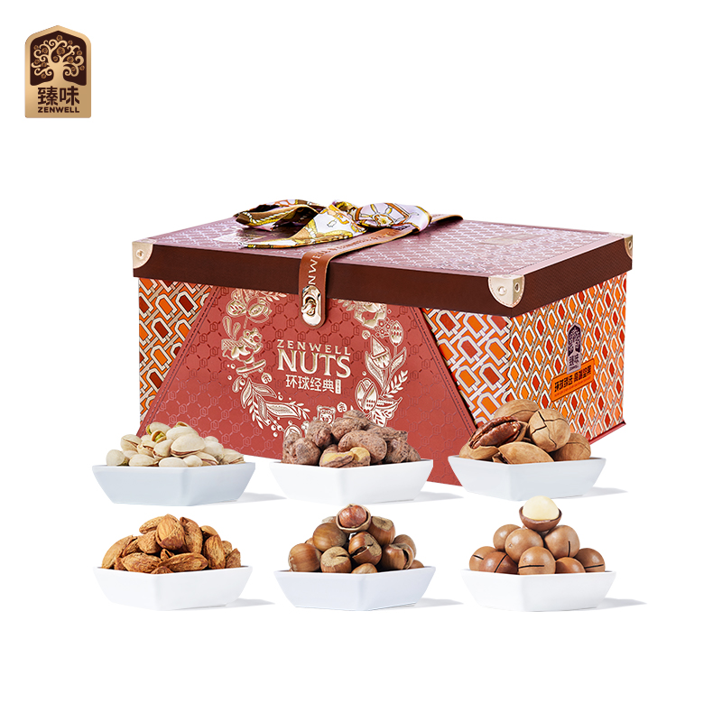 臻味 高端坚果干果礼盒 环球经典 2000g 深灰色（单位：盒）