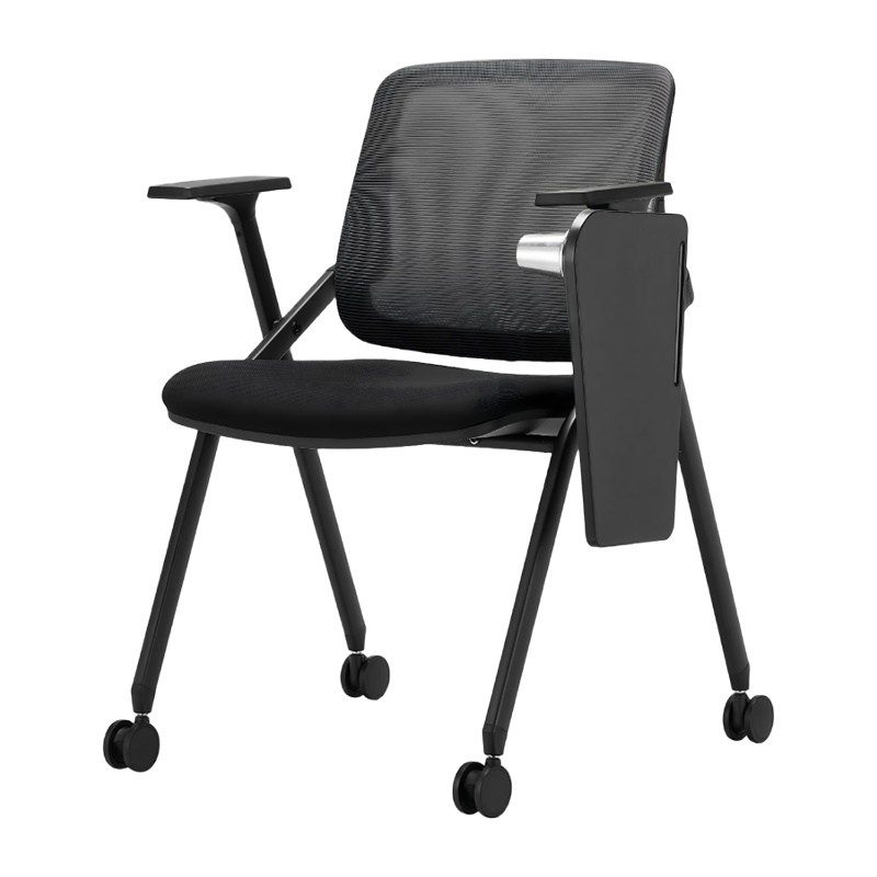 企诺 培训椅会议椅办公椅黑色洽谈椅折叠椅带轮 QE009 540*610*810mm 黑色（单位：张）