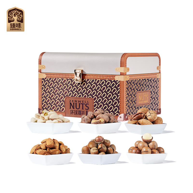 臻味 高端坚果干果礼盒 环球嘉礼 2050g  深灰色（单位：盒）