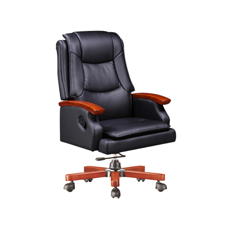 企诺 办公椅老板椅牛皮不带脚踏 QV052 650*790*1130mm  黑色（单位：张）
