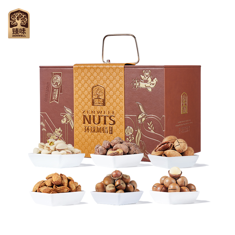 臻味 高端坚果干果礼盒 环球风情 2150g 金色（单位：盒）