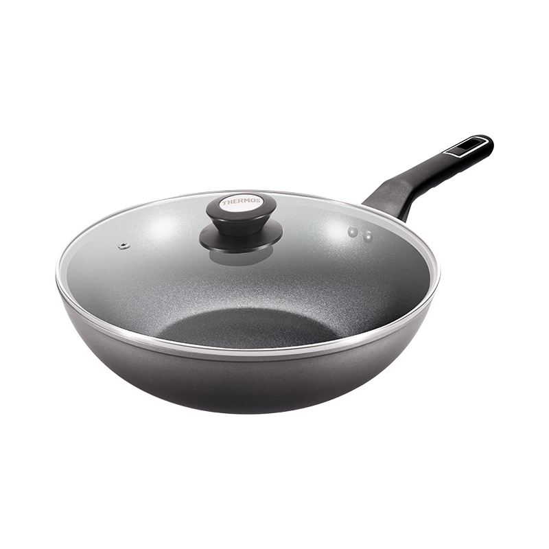 膳魔师（THERMOS） 蓝钻涂层不粘锅炒锅 KNSC-W30 30cm 深空灰（单位：套）