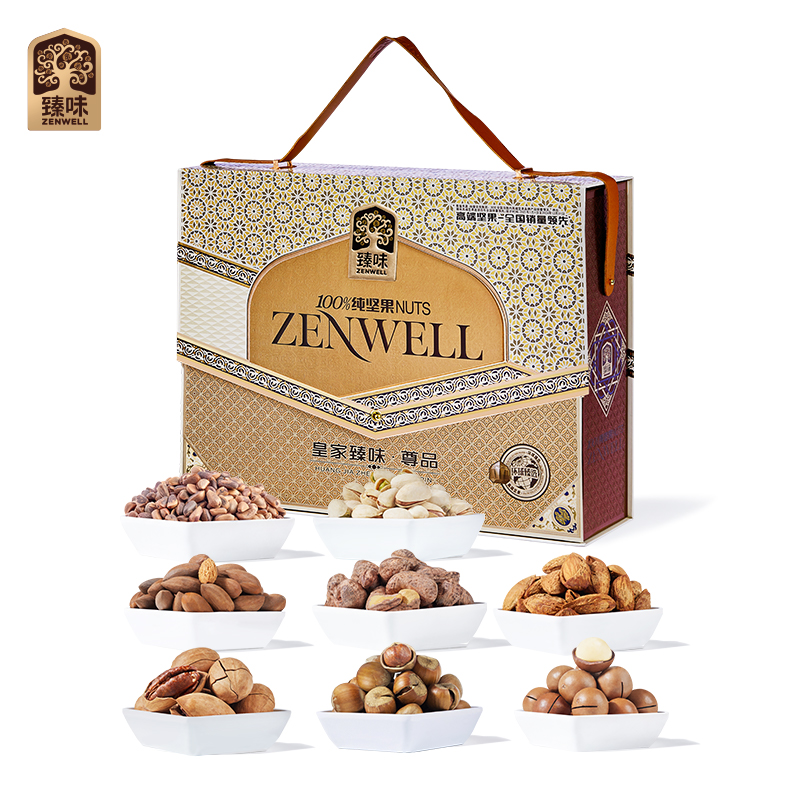 臻味 高端坚果干果礼盒 尊品坚果 1500g 香槟色（单位：盒）
