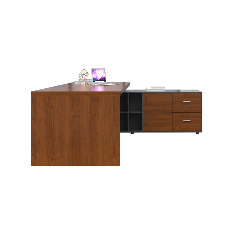 企诺 单人经理总裁桌 QG009 2000*1800*760mm 胡桃色（单位：张）