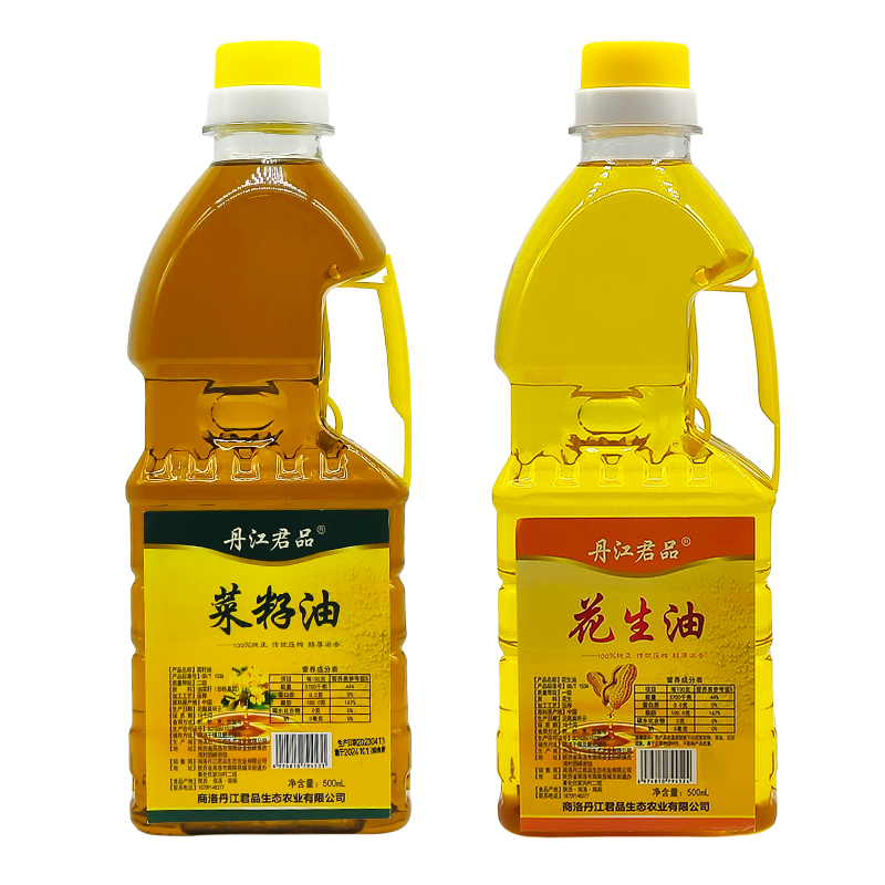 丹江君品 压榨非转基因纯正自榨菜籽油花生油组合 食用油组合 500ml*2瓶 混色（单位：组）